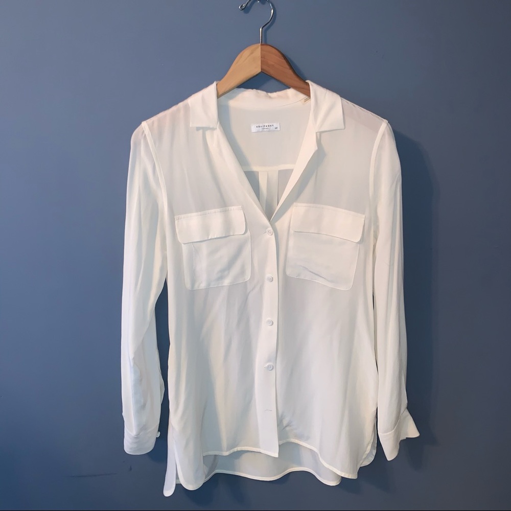 Equipment Signature Silk Shirt with Pockets Size Small